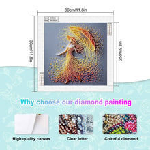 Load image into Gallery viewer, Diamond Painting - Partial Special Shaped - Elegant Umbrella Beauty (30*30CM)
