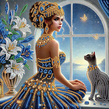 Load image into Gallery viewer, Diamond Painting - Partial Special Shaped - Elegant Egyptian Beauty (30*30CM)

