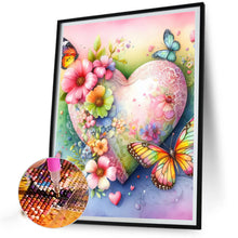 Load image into Gallery viewer, AB Diamond Painting - Full Round - Butterfly, Flower And Heart (40*50CM)
