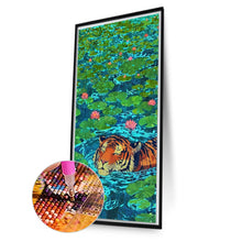 Load image into Gallery viewer, Diamond Painting - Full Square - Tiger In The Water Lily Pond (40*75CM)
