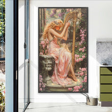 Load image into Gallery viewer, AB Diamond Painting - Full Round - Blonde Playing Harp (40*70CM)
