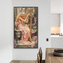 Load image into Gallery viewer, AB Diamond Painting - Full Round - Blonde Playing Harp (40*70CM)
