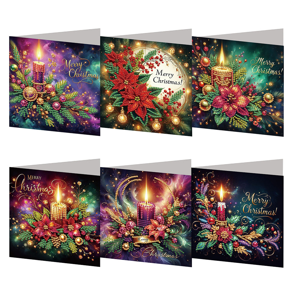 6PCS DIY Christmas Diamond Art Greeting Cards Congratulations Cards & Gifts