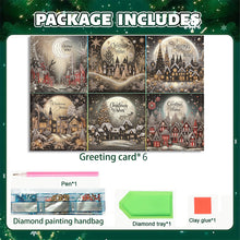 Load image into Gallery viewer, 6PCS DIY Christmas Diamond Art Greeting Cards Congratulations Cards &amp; Gifts
