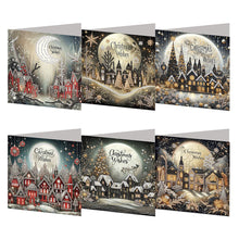 Load image into Gallery viewer, 6PCS DIY Christmas Diamond Art Greeting Cards Congratulations Cards &amp; Gifts

