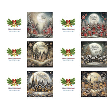 Load image into Gallery viewer, 6PCS DIY Christmas Diamond Art Greeting Cards Congratulations Cards &amp; Gifts
