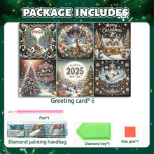 Load image into Gallery viewer, 6PCS DIY Christmas Diamond Art Greeting Cards Congratulations Cards &amp; Gifts

