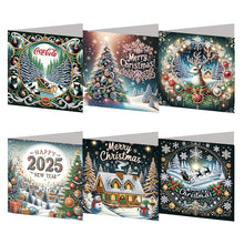 Load image into Gallery viewer, 6PCS DIY Christmas Diamond Art Greeting Cards Congratulations Cards &amp; Gifts
