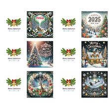 Load image into Gallery viewer, 6PCS DIY Christmas Diamond Art Greeting Cards Congratulations Cards &amp; Gifts
