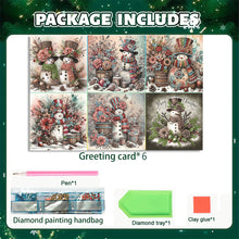 Load image into Gallery viewer, 6PCS DIY Snowman Diamond Art Greeting Cards Congratulations Cards &amp; Gifts
