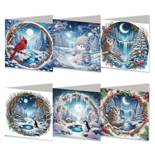 Load image into Gallery viewer, 6PCS DIY Christmas Diamond Art Greeting Cards Congratulations Cards &amp; Gifts
