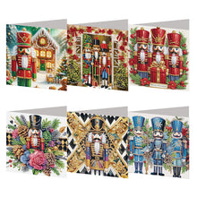Load image into Gallery viewer, 6PCS DIY Nutcracker Diamond Art Greeting Cards Congratulations Cards &amp; Gifts
