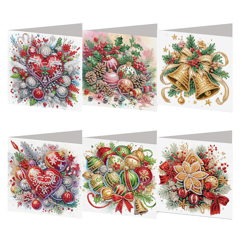 6PCS DIY Christmas Diamond Art Greeting Cards Congratulations Cards & Gifts