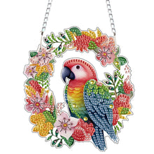 Load image into Gallery viewer, 2pcs 2D Flat DIY Diamond Art Pendant Diamond Painting Set (Parrot Wreath)

