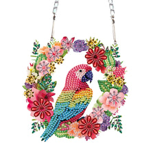 Load image into Gallery viewer, 2pcs 2D Flat DIY Diamond Art Pendant Diamond Painting Set (Parrot Wreath)

