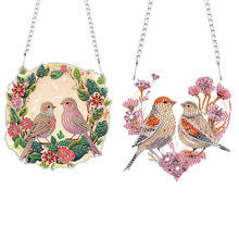 Load image into Gallery viewer, 2pcs 2D Flat DIY Diamond Art Pendant Diamond Painting Set Wall Decor (Two Birds)
