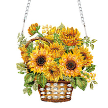 Load image into Gallery viewer, 2pcs 2D Flat DIY Diamond Art Pendant Diamond Painting Set Wall Decor (Sunflower)
