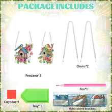 Load image into Gallery viewer, 2pcs 2D Flat DIY Diamond Art Pendant Diamond Painting Set Wall Decor(Bird House)
