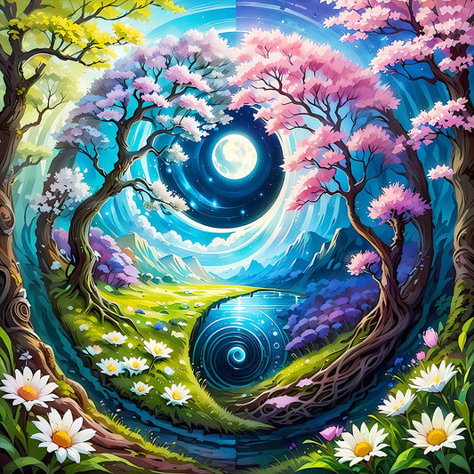 Diamond Painting - Full Round - Dreamy Tai Chi Scenery (50*50CM)