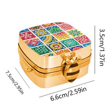 Load image into Gallery viewer, Small Grid Diamond Painting Mirror Bag Rhinestone Jewelry Box for Women (Gold)
