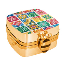 Load image into Gallery viewer, Small Grid Diamond Painting Mirror Bag Rhinestone Jewelry Box for Women (Gold)
