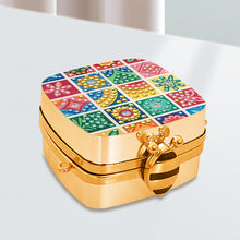 Load image into Gallery viewer, Small Grid Diamond Painting Mirror Bag Rhinestone Jewelry Box for Women (Gold)
