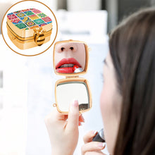 Load image into Gallery viewer, Small Grid Diamond Painting Mirror Bag Rhinestone Jewelry Box for Women (Gold)

