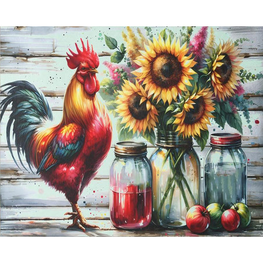 Diamond Painting - Full Round - Retro Rooster Kitchen (50*40CM)