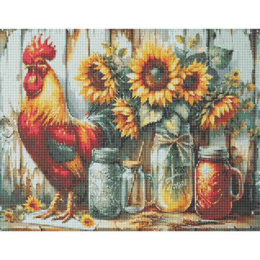 Diamond Painting - Full Round - Retro Rooster Kitchen (50*40CM)