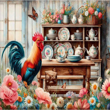Load image into Gallery viewer, Diamond Painting - Full Round - Retro Rooster Kitchen (50*40CM)
