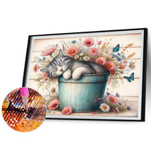 Load image into Gallery viewer, Diamond Painting - Full Round - Retro Iron Bucket Cat (50*40CM)
