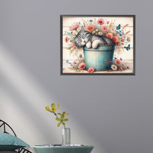 Load image into Gallery viewer, Diamond Painting - Full Round - Retro Iron Bucket Cat (50*40CM)
