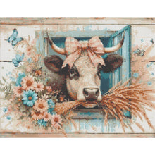 Load image into Gallery viewer, Diamond Painting - Full Round - Retro Farm Cow (55*40CM)

