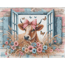 Load image into Gallery viewer, Diamond Painting - Full Round - Retro Farm Cow (50*40CM)
