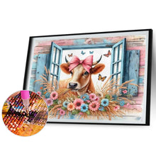 Load image into Gallery viewer, Diamond Painting - Full Round - Retro Farm Cow (50*40CM)
