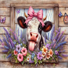 Load image into Gallery viewer, Diamond Painting - Full Round - Retro Farm Cow (50*40CM)

