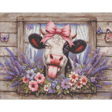 Load image into Gallery viewer, Diamond Painting - Full Round - Retro Farm Cow (50*40CM)

