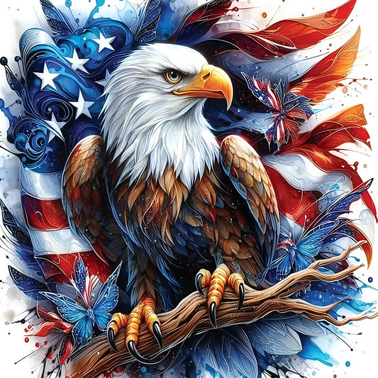 Diamond Painting - Full Round - American Flag Eagle (30*30CM)
