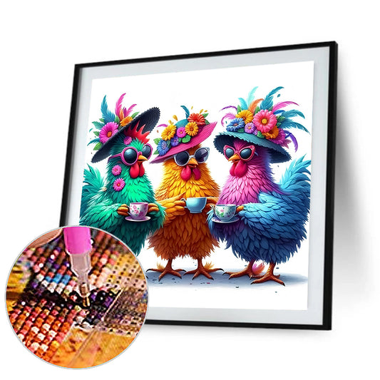 Diamond Painting - Full Round - Funny Chicken (30*30CM)
