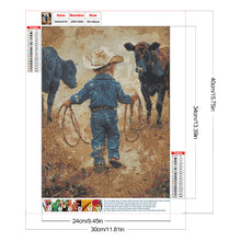 Load image into Gallery viewer, Diamond Painting - Full Round - Cowboy Kid (30*40CM)
