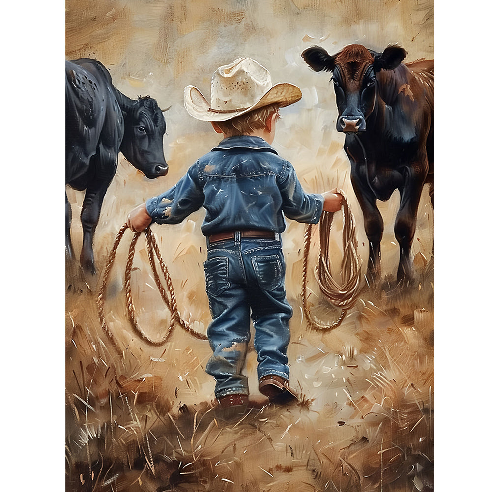 Diamond Painting - Full Round - Cowboy Kid (30*40CM)