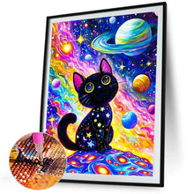 Load image into Gallery viewer, Diamond Painting - Full Square - Starry Sky Black Cat (45*60CM)
