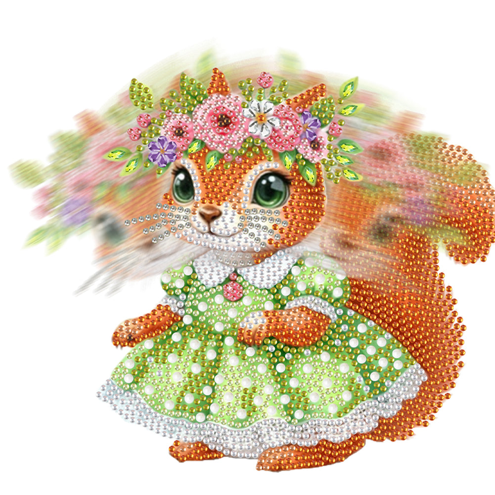 Acrylic Shaking Head Squirrel Table Top Diamond Painting Ornament Kits for Decor