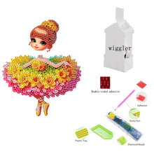 Load image into Gallery viewer, Acrylic Shaking Head Flowery Dress Girl Table Top Diamond Painting Ornament Kits
