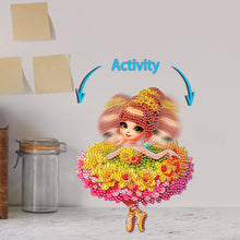 Load image into Gallery viewer, Acrylic Shaking Head Flowery Dress Girl Table Top Diamond Painting Ornament Kits
