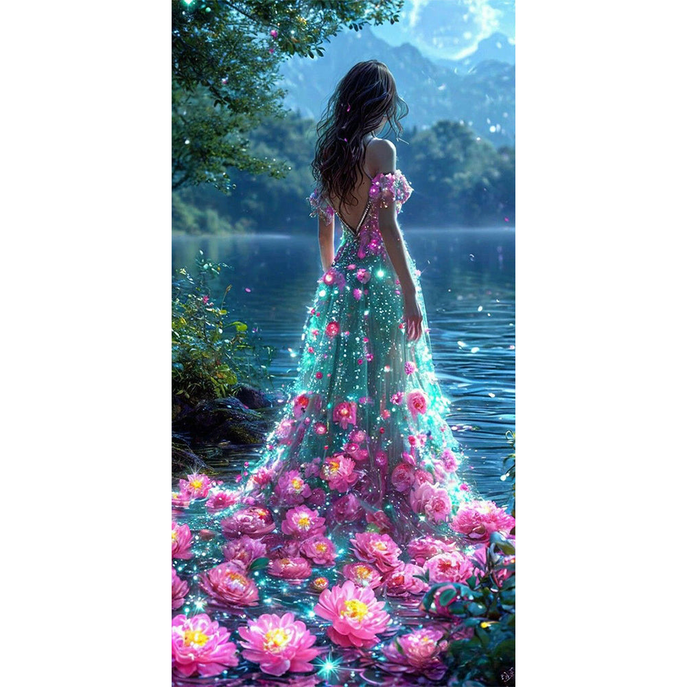 Diamond Painting - Full Round - Girl Glowing Back (40*80CM)