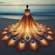 Load image into Gallery viewer, Diamond Painting - Full Round - Feather Skirt Back Girl (40*40CM)
