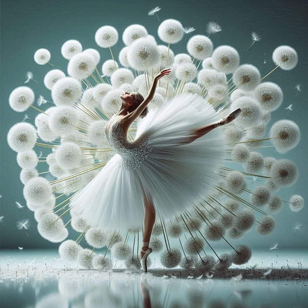Diamond Painting - Full Round - Dandelion Dancing Girl (40*40CM)