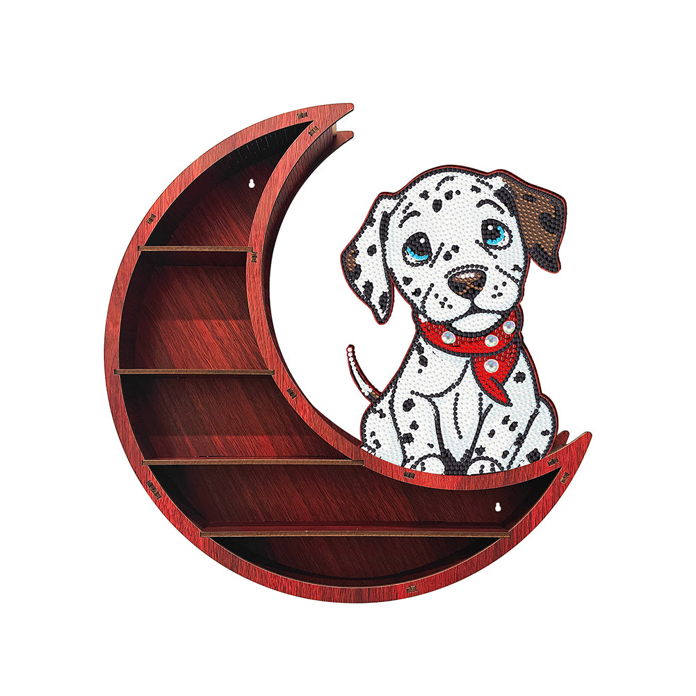 Lunar Design DIY Diamond Painting Wall Shelf for Home Decoration (Dog A)