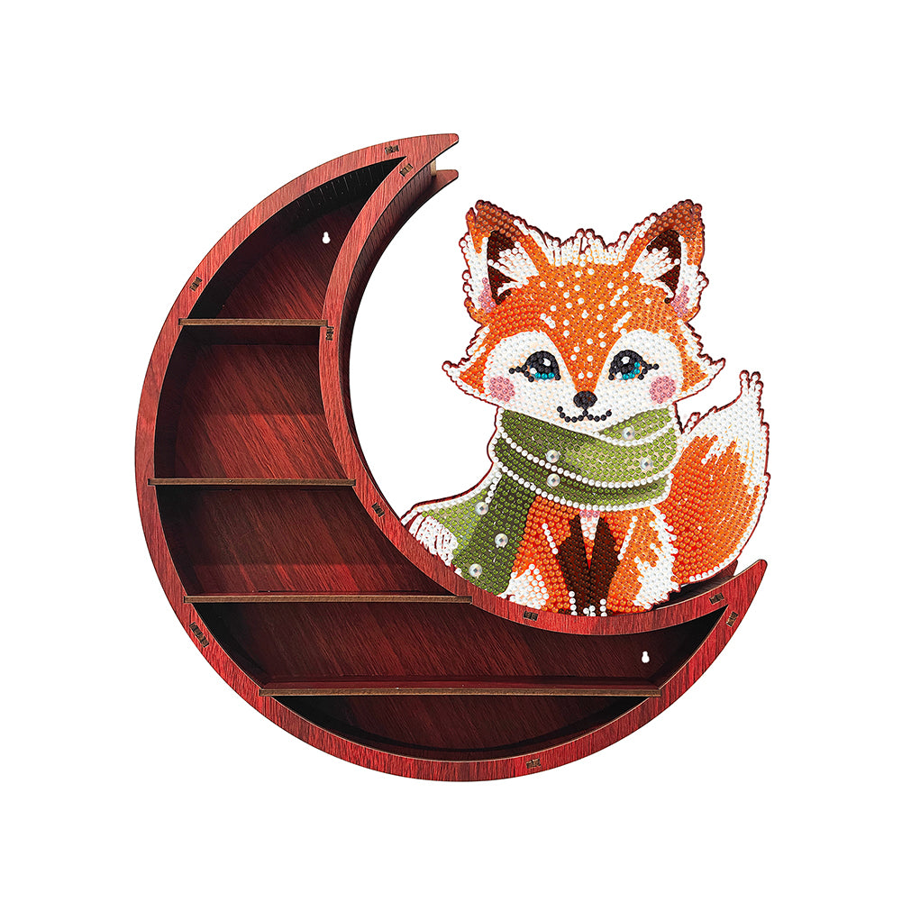Creative Lunar Design DIY Diamond Painting Wall Shelf for Home Decoration (Fox)